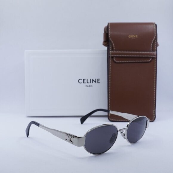 Celine CL40235U 16A Oval Sunglasses – Silver - Picture 9 of 13